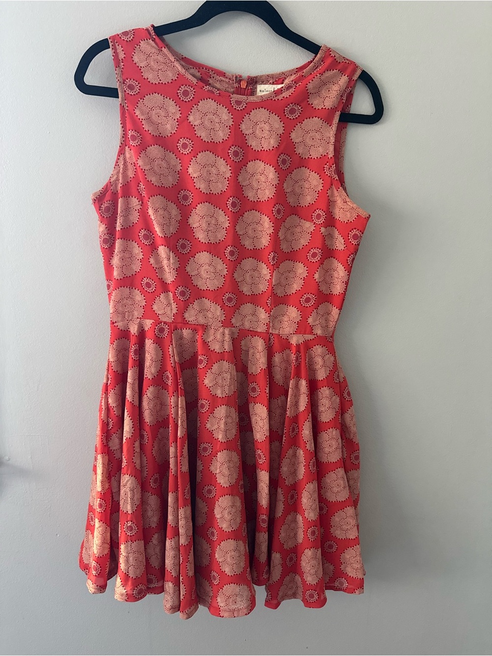 Maison Jules Coral Floral Sleeveless Fit-and-Flare Dress